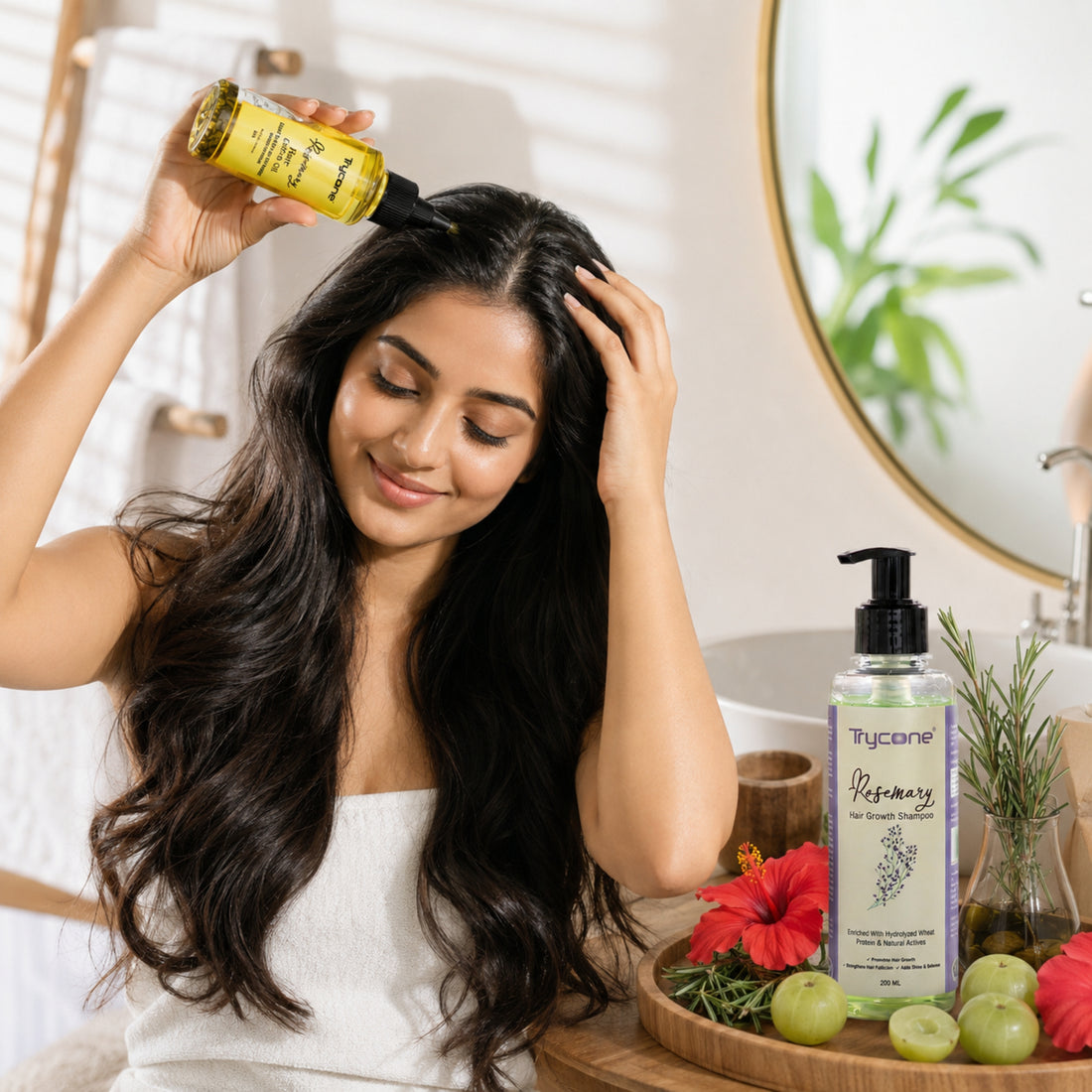 Rosemary Hair Growth Combo – Hair Oil 200ml + Shampoo 200ml | Controls Hair Fall, Strengthens Roots & Promotes Hair Growth | 2-Step Hair Care Kit for Men and Women