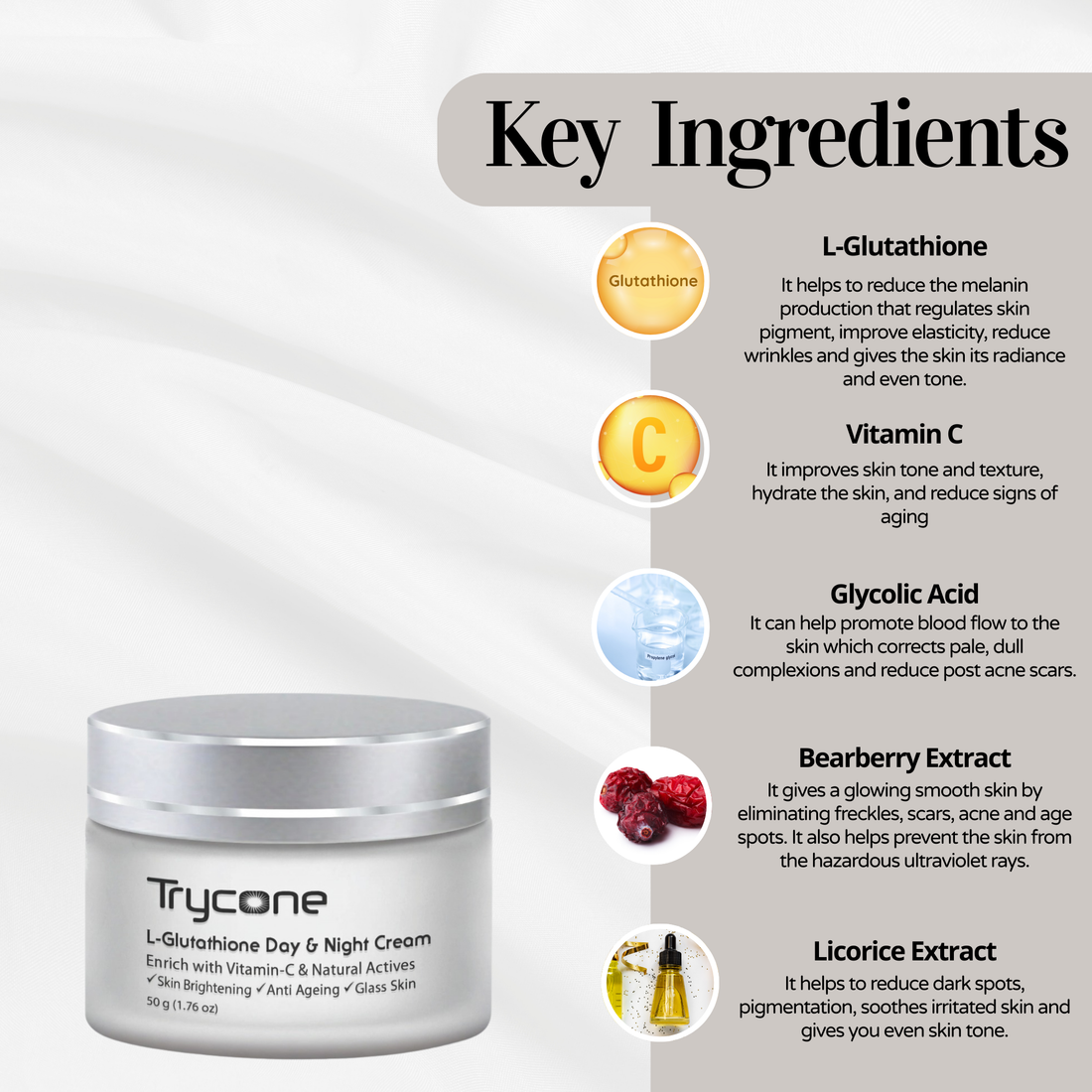 L- Glutathione Day & Night Cream for Mens- 50 g