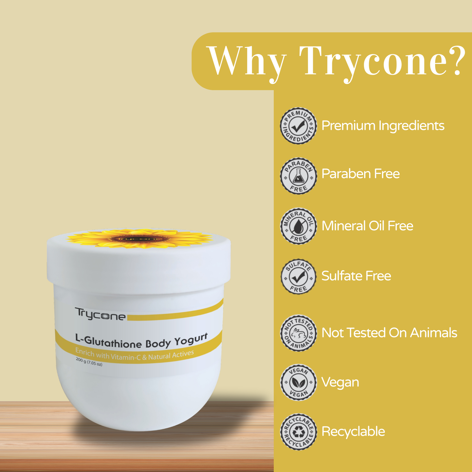 L-Glutathione Skin Whitening Body Yogurt - 200 g