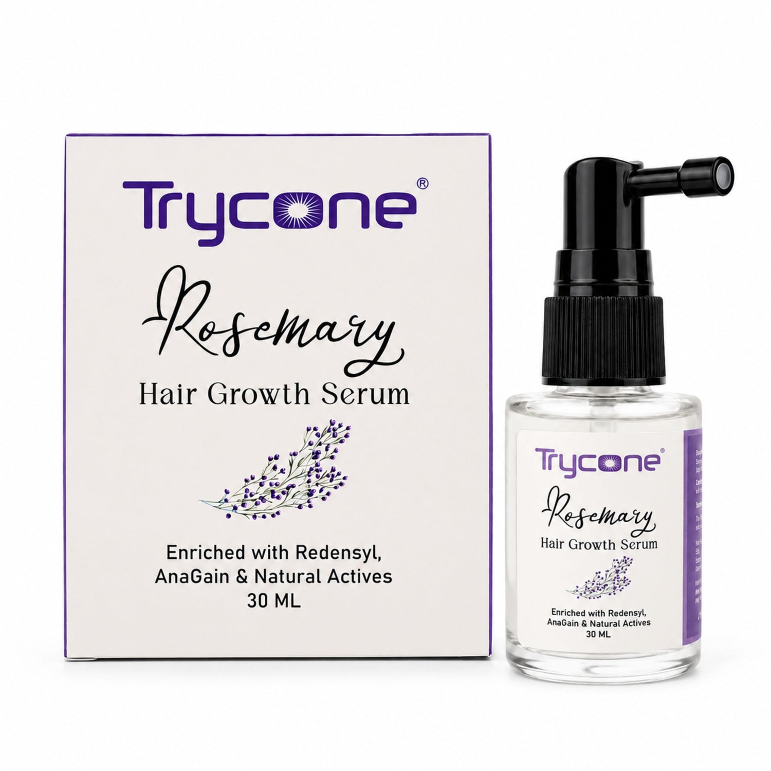 Trycone Rosemary Hair Growth Serum Enrich with Redensyl, Anagain &amp; Other Natural Actives – 30 Ml