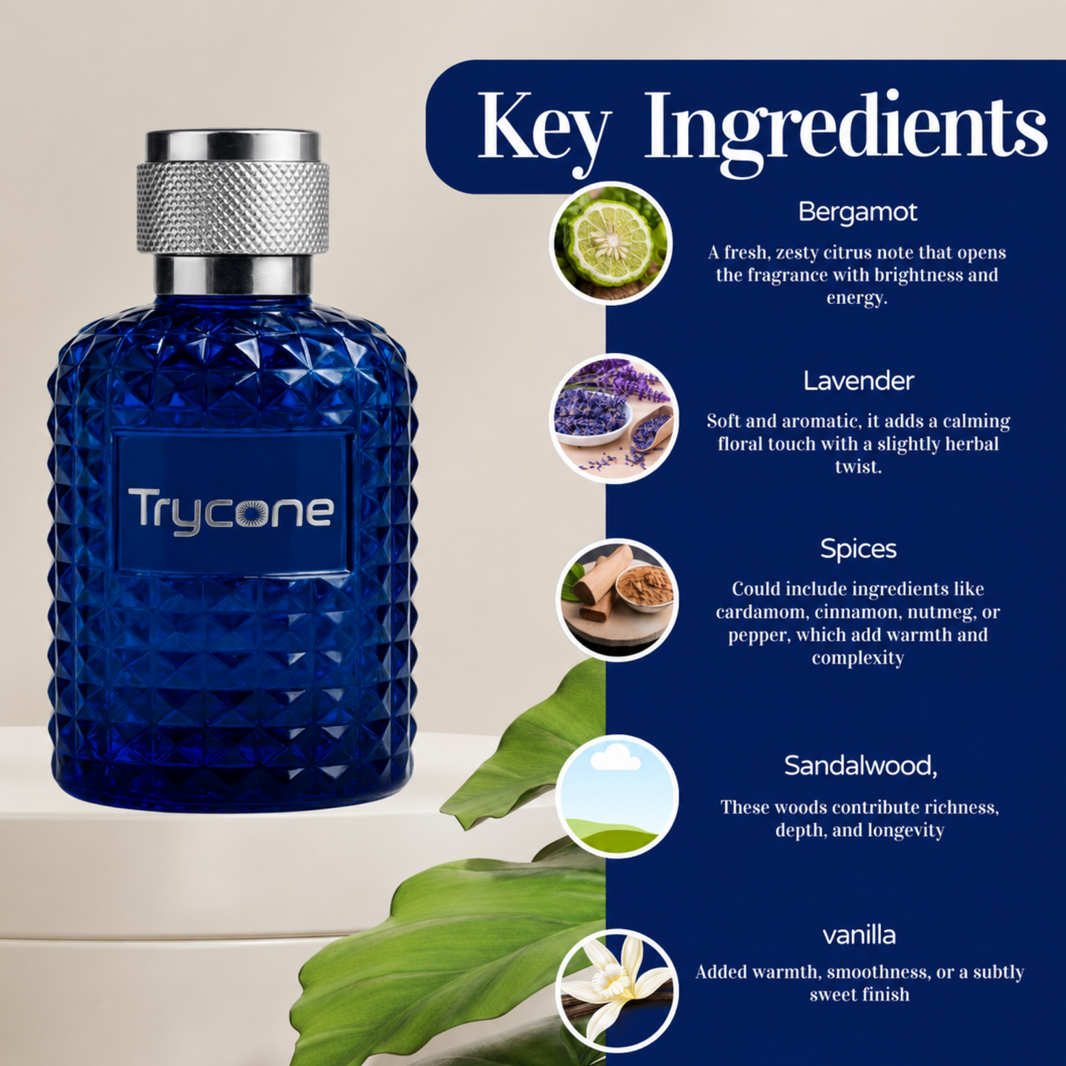 Trycone Bluvaris Perfume for Men - 50 Ml