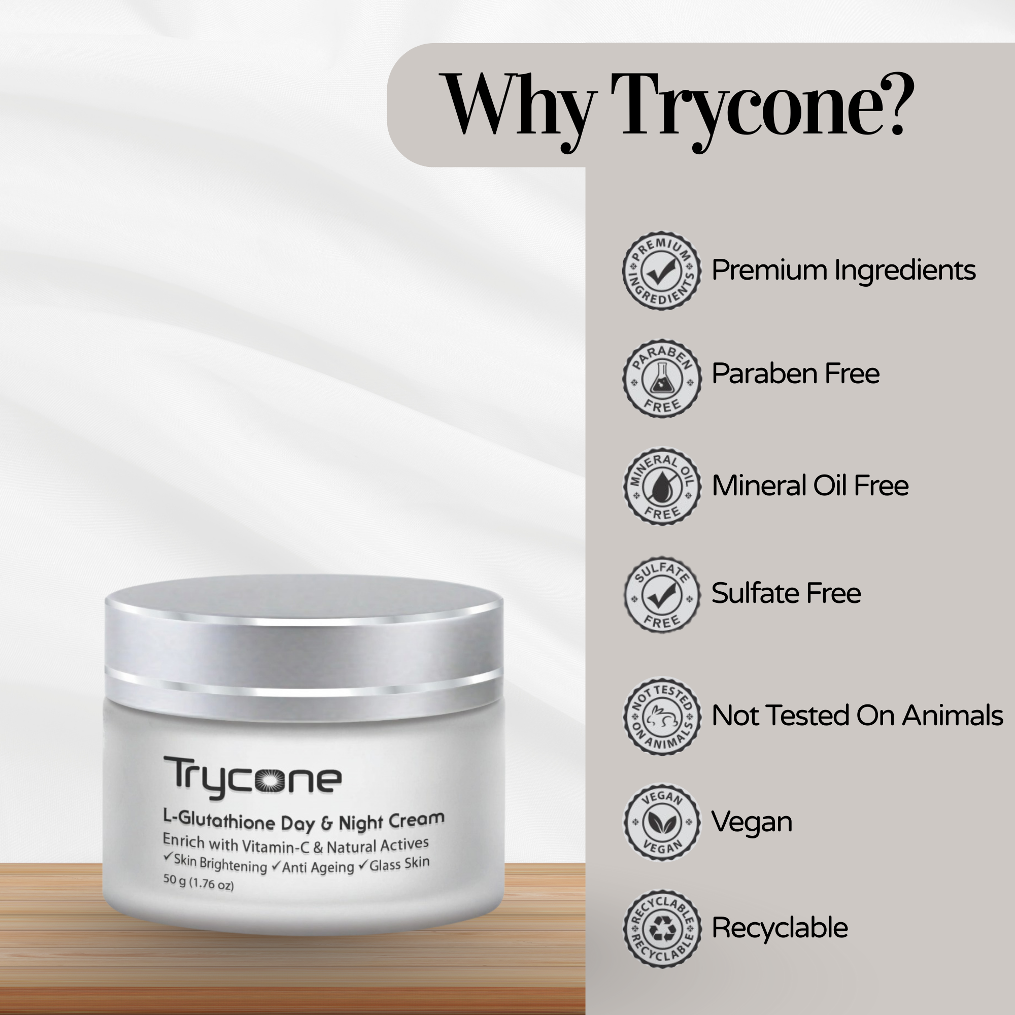 L- Glutathione Day &amp; Night Cream for Mens- 50 g