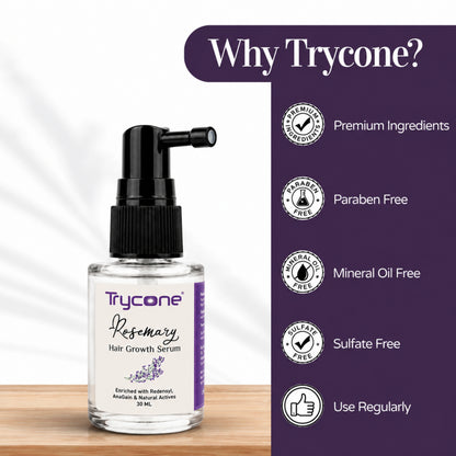 Trycone Rosemary Hair Growth Serum Enrich with Redensyl, Anagain &amp; Other Natural Actives – 30 Ml
