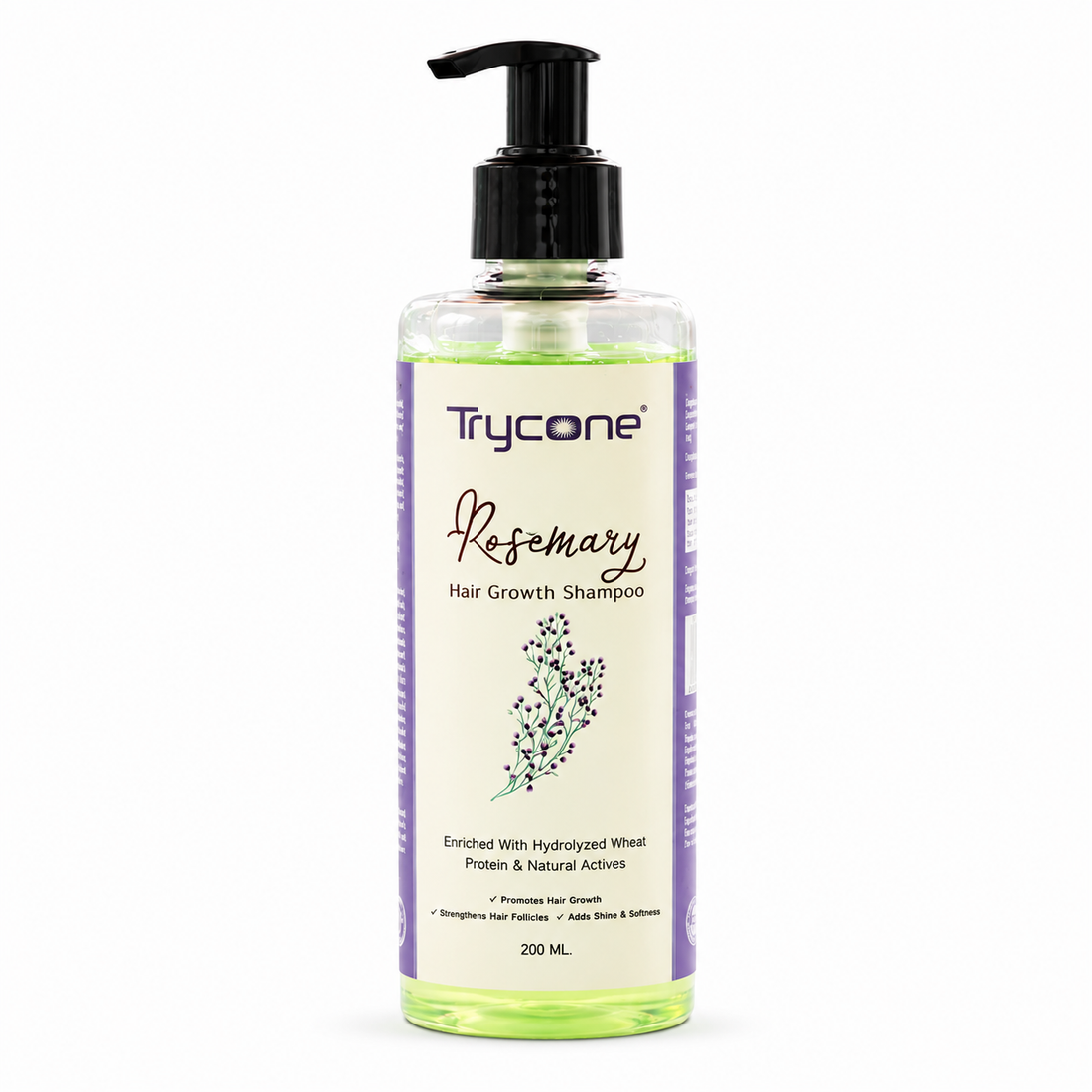 Trycone Rosemary Hair Shampoo Enriched with Hydrolyzed Wheat Protein & Natural Actives – 200 Ml