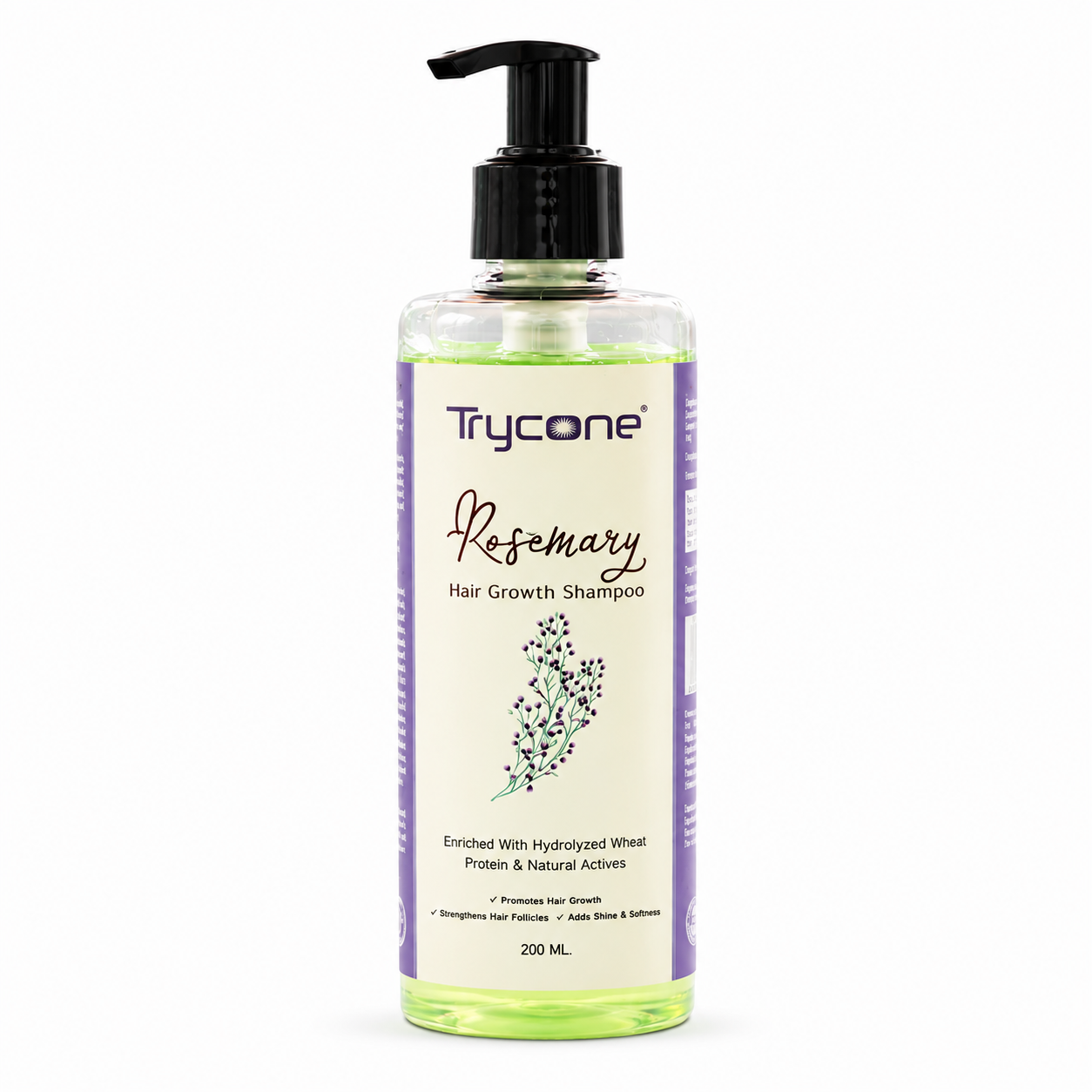 Trycone Rosemary Hair Shampoo Enriched with Hydrolyzed Wheat Protein &amp; Natural Actives – 200 Ml