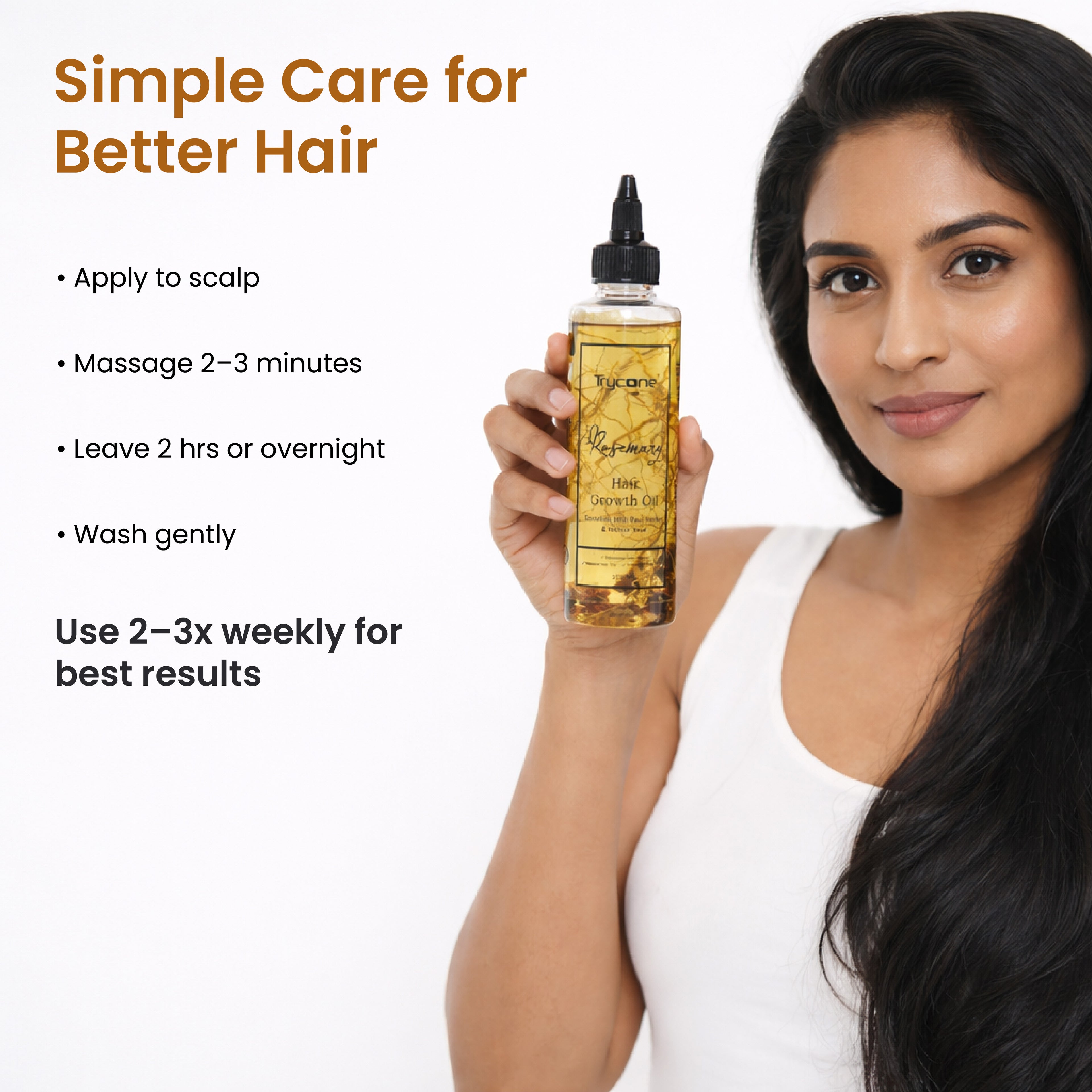 Trycone Rosemary Hair Oil – Enriched with Real Herbs &amp; Vitamin E - 200 ml